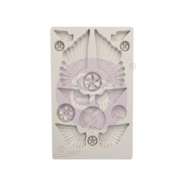 Prima Marketing Finnabair Decor Moulds 5 inch X8 inch Cogs & Wings