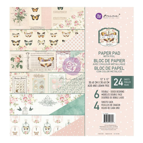 Prima Marketing Double-Sided Paper Pad 12"X12" 24 pack - My Sweet By Frank Garcia, 6 Designs/4 Ea*