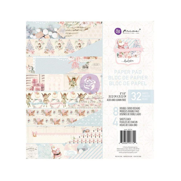 Prima Marketing 8"x8" D/Sided Paper Pad By Frank Garcia 32/Pkg - Christmas Sparkle*
