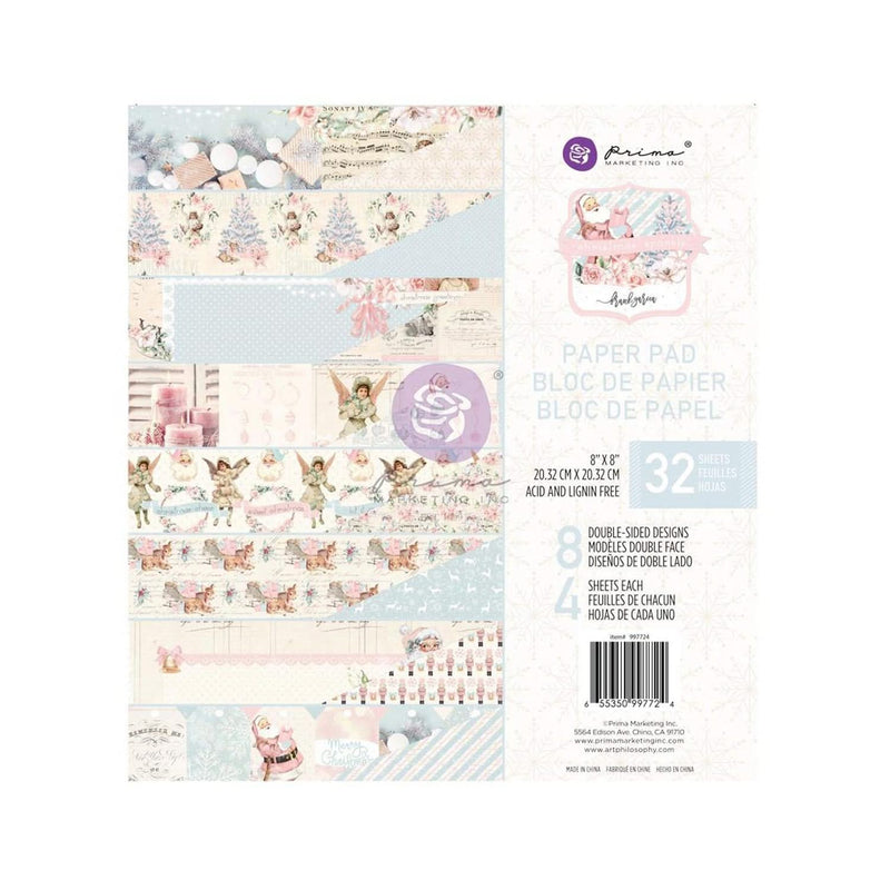 Prima Marketing 8"x8" D/Sided Paper Pad By Frank Garcia 32/Pkg - Christmas Sparkle*