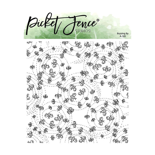 Picket Fence Studios Clear Background Stamp - Buzzing By