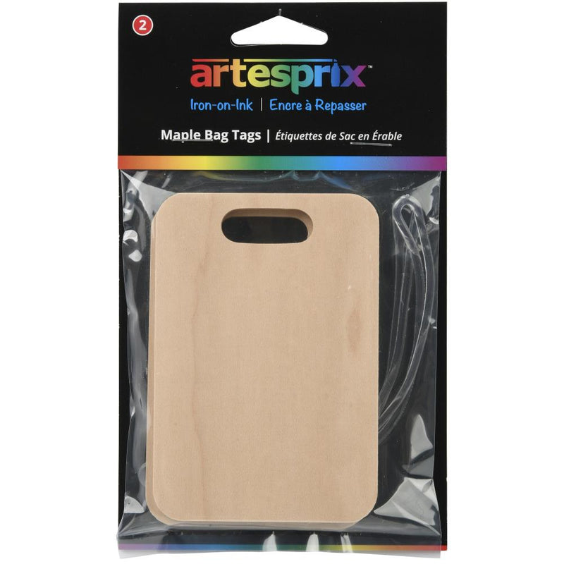 Artesprix Iron-On-Ink Bag Tag 2 pack - Maple - 2.7in x 3.8in*
