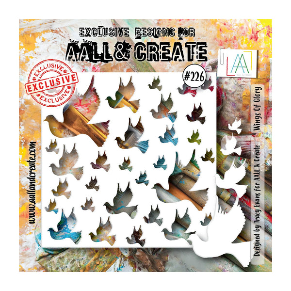 Aall & Create - 6"x 6" Stencil #226 - Wings of Glory
