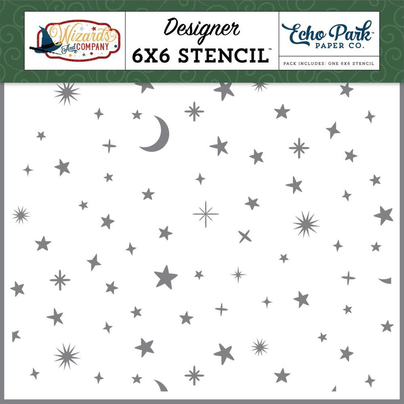 Echo Park Stencil 6"X6" Magical Night Sky, Wizards & Company*