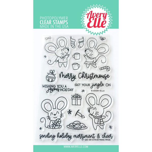 Avery Elle Clear Stamp Set 4in x 6in - Christmas Mice*