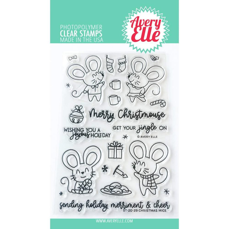 Avery Elle Clear Stamp Set 4in x 6in - Christmas Mice*