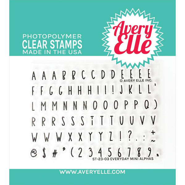 Avery Elle Clear Stamp Set 4"X3" -  Everyday Mini Alphas*
