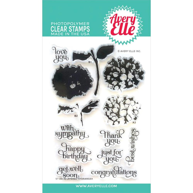 Avery Elle Clear Stamp Set - Layered Hydrangea