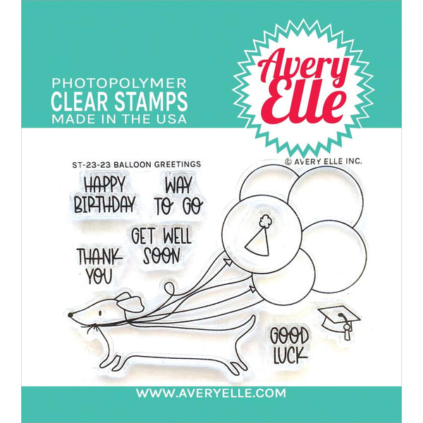 Avery Elle Clear Stamp Set - Balloon Greetings