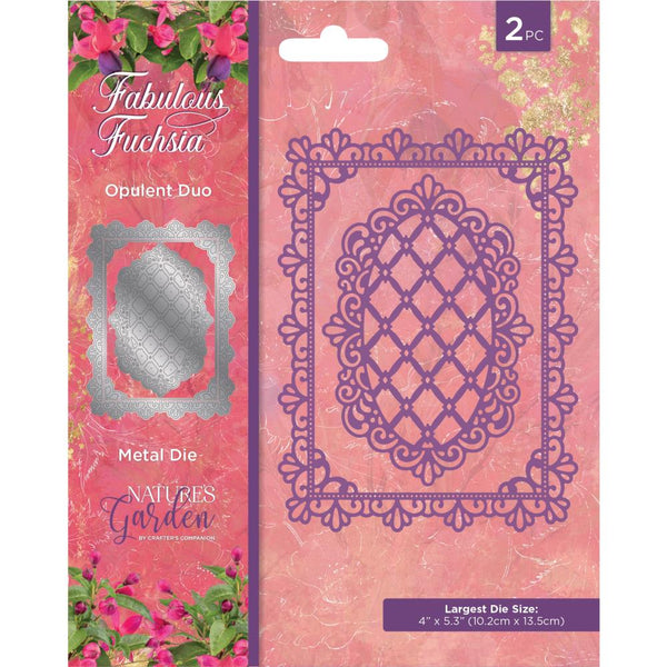 Crafter's Companion Nature's Garden Fabulous Fuchsia Metal Die Opulent Duo