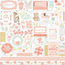 ^Echo Park It's A Girl Cardstock Stickers 12"X 12" - Elements^