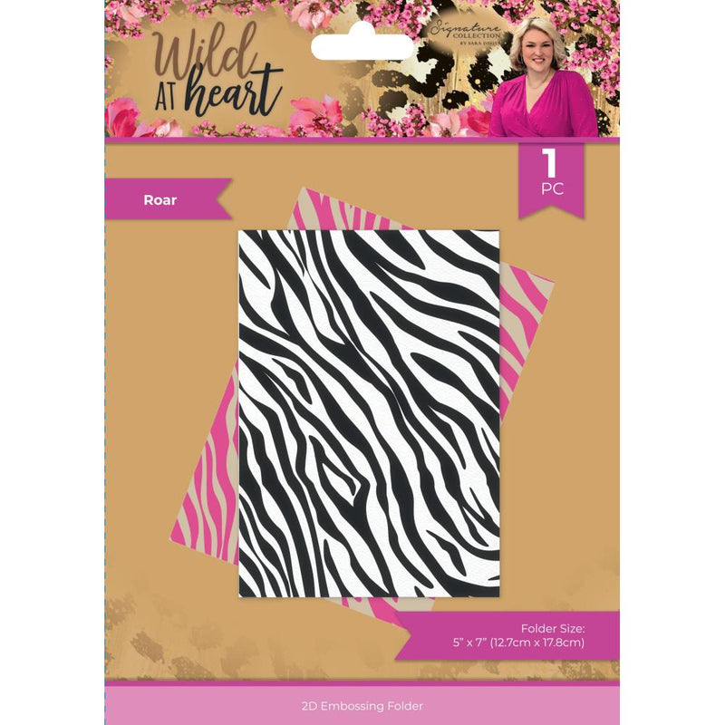 Crafter's Companion Sara Signature Wild At Heart Embossing Folder 5"X7" Roar*