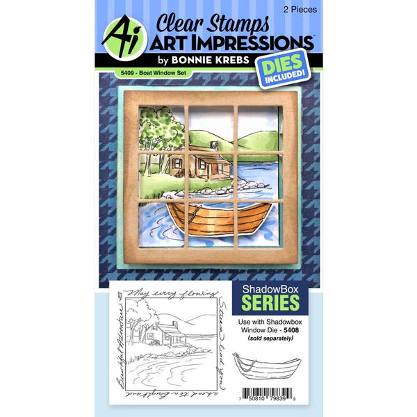 Art Impressions Windows To The World Stamp & Die Set - Boat Window Accessory