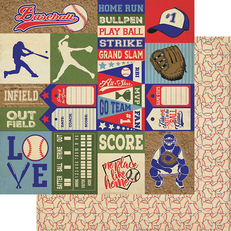 Authentique All-Star Paper Pack 12in x 12in - Baseball*