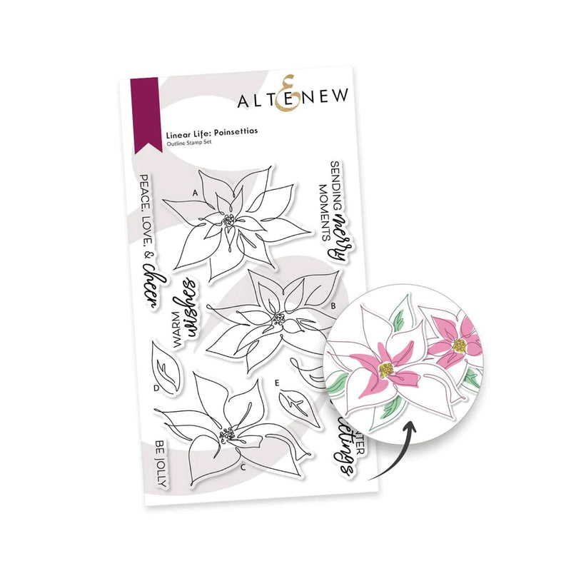 Altenew Linear Life Poinsettias Stamp Set*