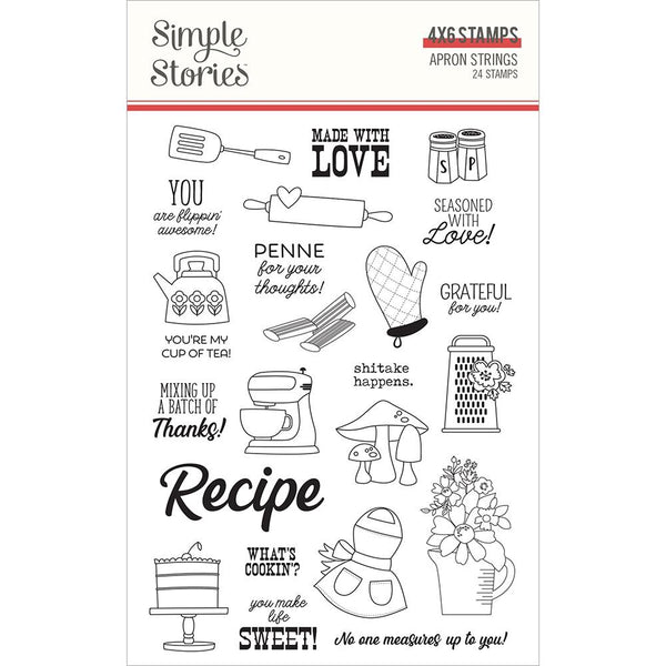 Simple Stories - Apron Strings Photopolymer Clear Stamps 6in x 4 in