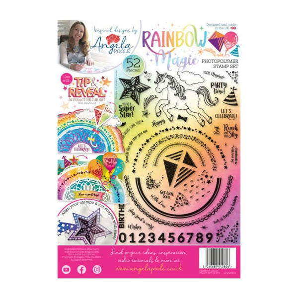 Angela Poole A4 Photopolymer Stamp Set - Rainbow Magic*