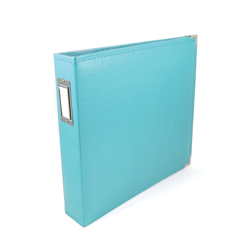 Universal Crafts Classic Leather 12"x12" Three Ring Album - Aqua