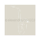 Alexandra Renke Stencil 6in x 6in - Saxophone, Music