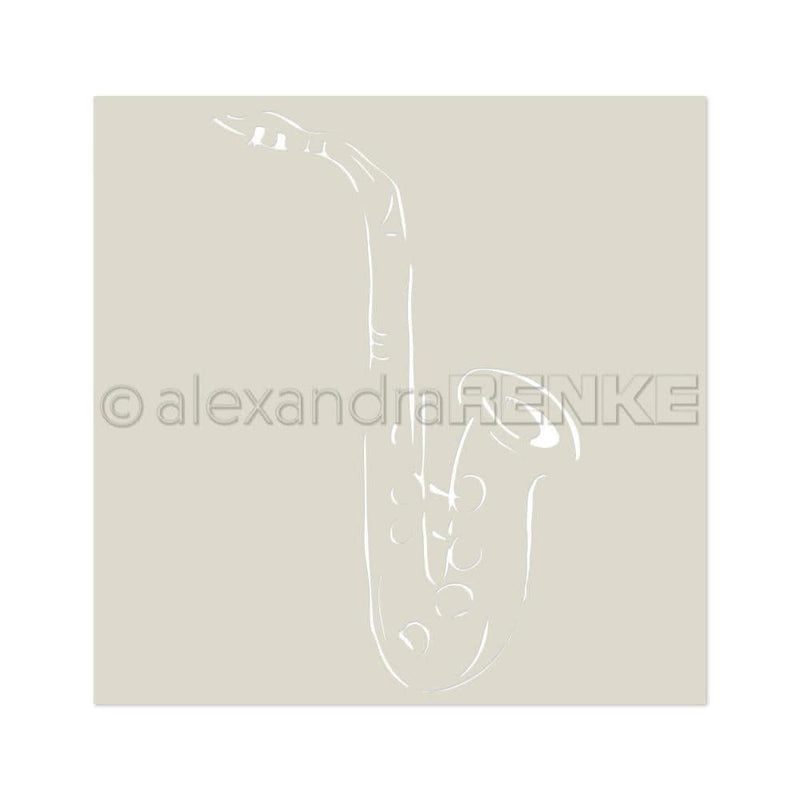 Alexandra Renke Stencil 6in x 6in - Saxophone, Music