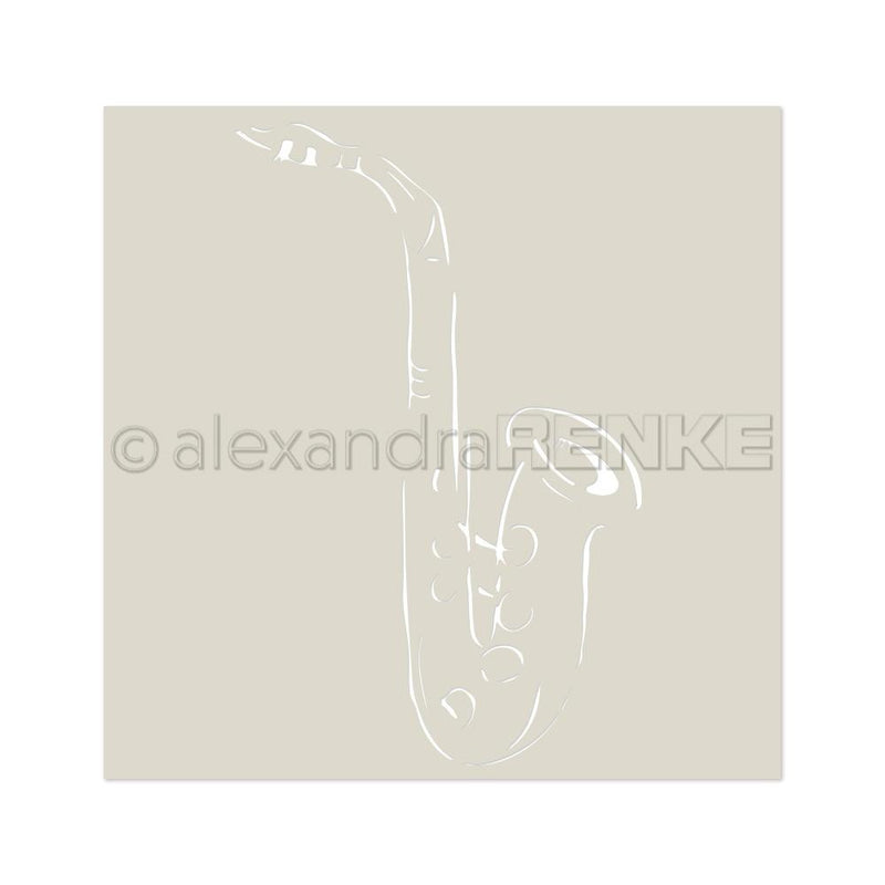 Alexandra Renke Stencil 6in x 6in - Saxophone, Music
