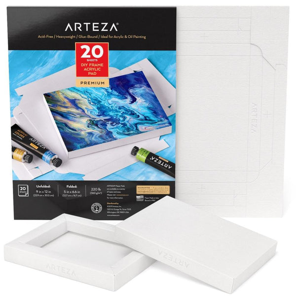 Arteza DIY Frame Acrylic Pad 9"x 12" 20 Sheets*