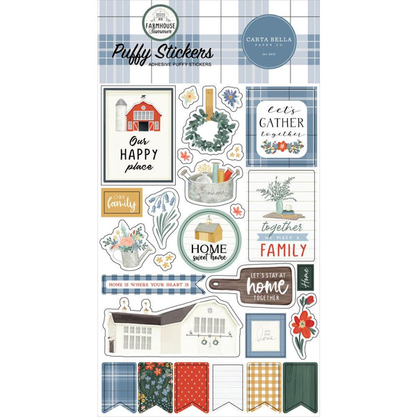 Carta Bella Farmhouse Summer Puffy Stickers*