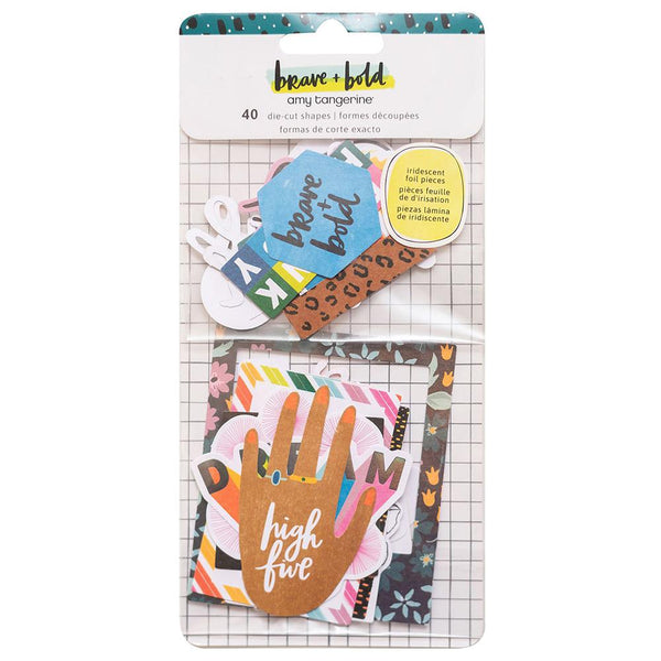 Amy Tan Brave & Bold Ephemera Die-Cuts 40 Pack - Cardstock W/Foil Accents
