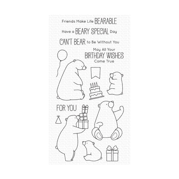 My Favorite Things Clear 4"x8" Stamp Set - Birthday Bears