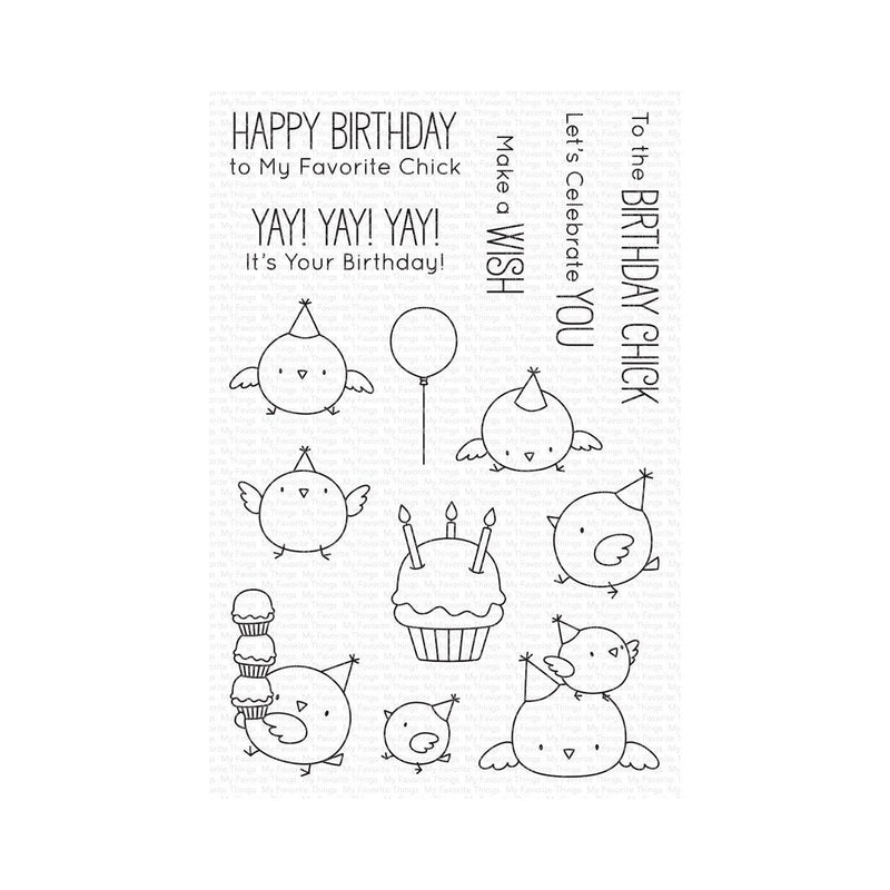 My Favorite Things Clear 4"x6" Stamp Set - Birthday Chicks*