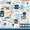 Echo Park Welcome Baby Boy Cardstock Stickers 12in x 12in - Elements