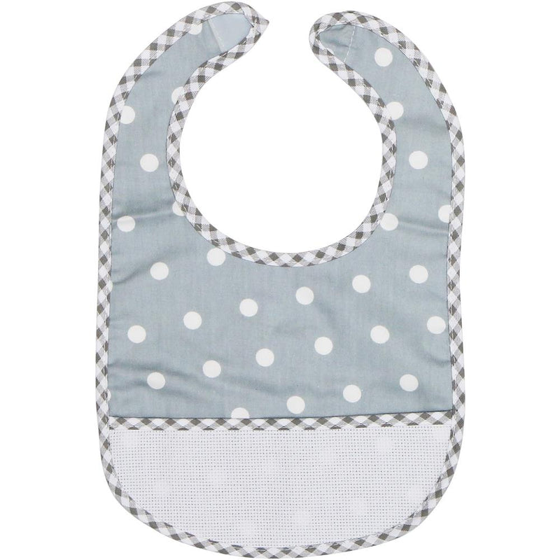 DMC Charles Craft Baby Bib 8.2"x 11.8" Grey Polka Dots (14 Count)*