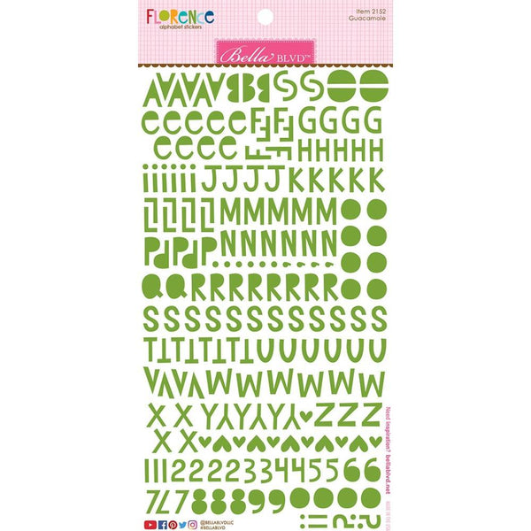 Bella Besties Florence Alphabet Stickers - Guacamole