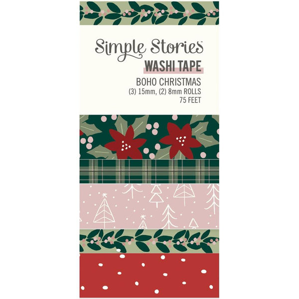 Simple Stories Boho Christmas Washi Tape 5 pack 
