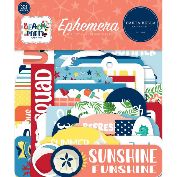 Carta Bella Cardstock Ephemera 33 pack - Icons, Beach Party*