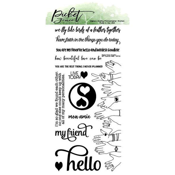 Picket Fence Studios 4"X8" Stamp Set - BFF Favourite Hello
