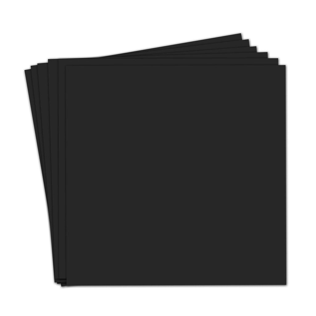 Poppy Crafts 12"x 12" Black Cardstock 350gsm 10 Sheets Smooth