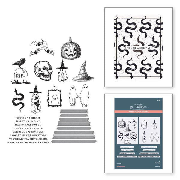 Spellbinders BetterPress Letterpress System Press Plate & Die Halloween Icons