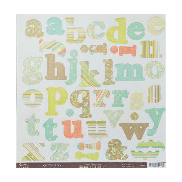 Crate Paper - Birdie Collection - Single 12x12 Die-Cut Sheet - Alphabet*