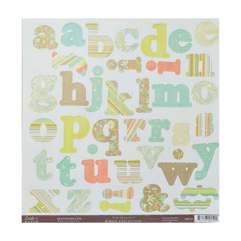 Crate Paper - Birdie Collection - Single 12x12 Die-Cut Sheet - Alphabet*