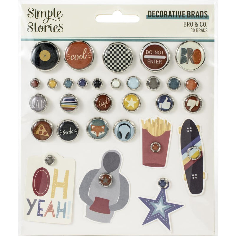 Simple Stories Bro & Co. - Decorative Brads 30 pack*