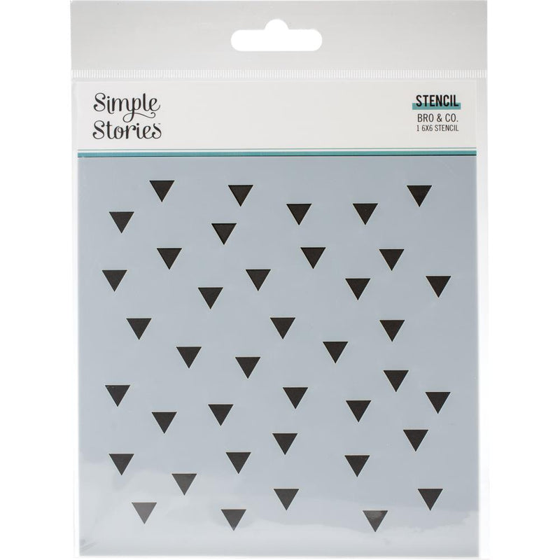 Simple Stories Bro & Co. Stencil 6in x 6in  Retro Triangles