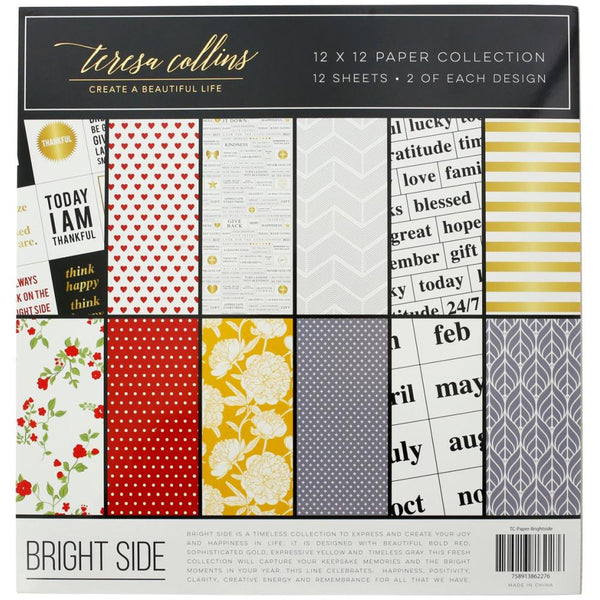 Teresa Collins Paper Collection 12in x 12in 12 pack - Brightside, 6 Designs/2each