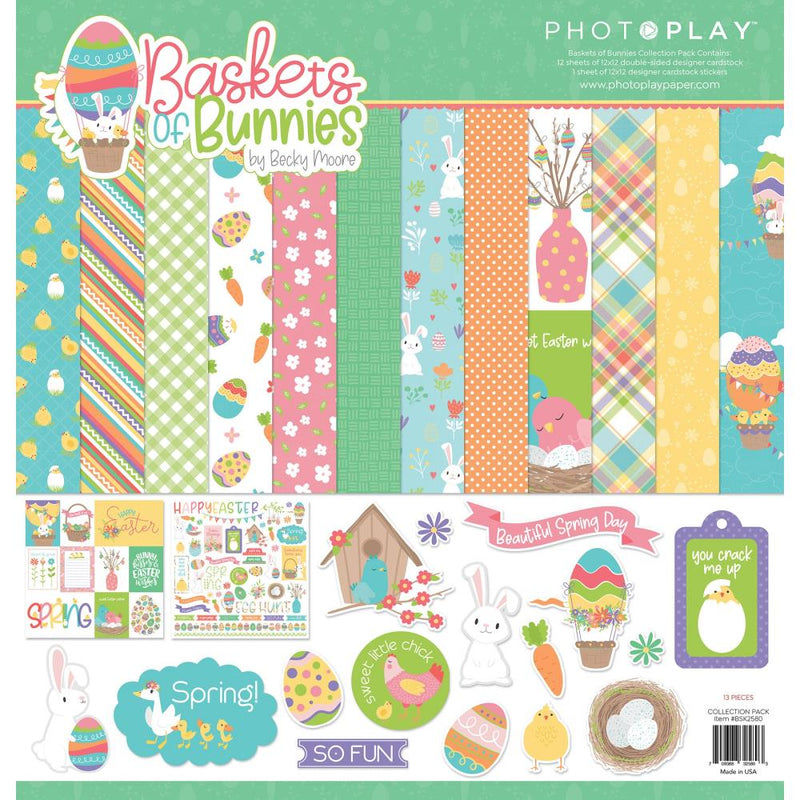 PhotoPlay Collection Pack 12in x 12in - Baskets Of Bunnies