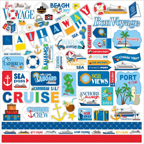 Carta Bella Bon Voyage Cardstock Stickers 12"x 12"- Elements