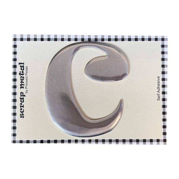 Pressed Petals - Letter C - Large - Silver*