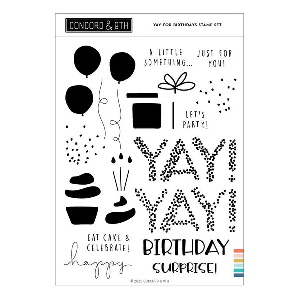 Concord & 9th Clear Stamps 6"x 8" - Yay For Birthdays
