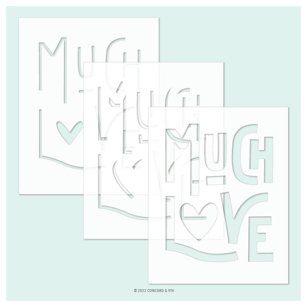 Concord & 9th Stencils 4.75"X6" 3pack Much Love