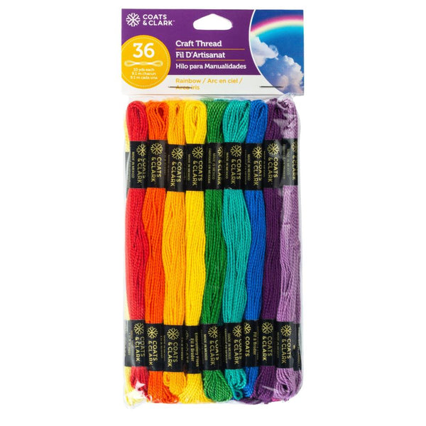 Coats & Clark Craft Thread Value Pack 36 pack  Rainbow*