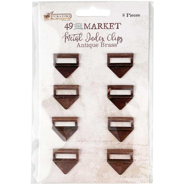 49 And Market Curators Essential Metal Index Clips 8 pack - Antique Brass